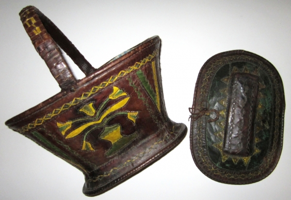 Lederkorb mit Deckel